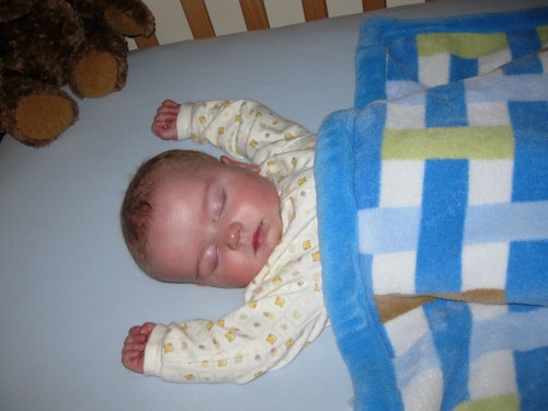 6 days after open-heart surgery and he's sleeping with his arms over his head. 