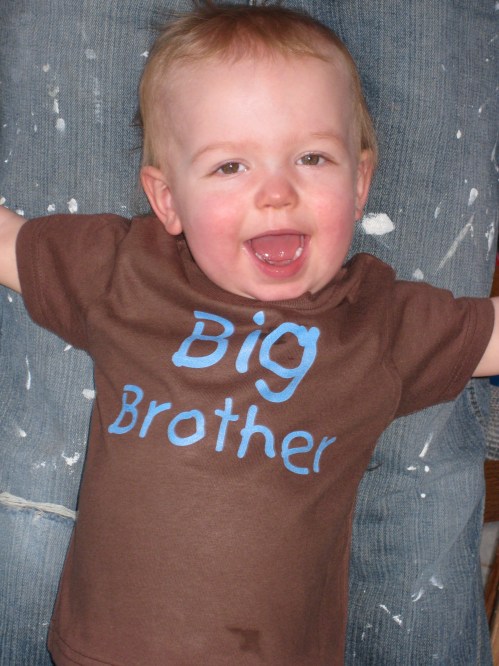 Eli is gonna be a big brother in November 2010!!! This is how we told our family and friends that we were expecting Noah. 